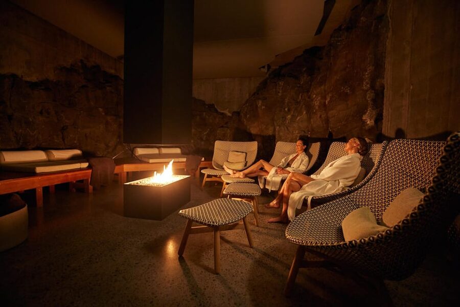 Blue Lagoon: Retreat Spa Experience & Private Changing Suite - The thermal circuit: sauna, steam cave, fireplace, and cold plunge