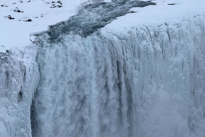Dettifoss Waterfall - Europes most powerful waterfall - The Dettifoss walk: about 2.5 km total, and traction is not optional