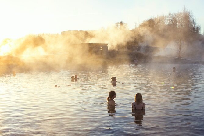 Fludir Secret Lagoon Admission Ticket Only - The mini geyser show: quick eruptions every few minutes