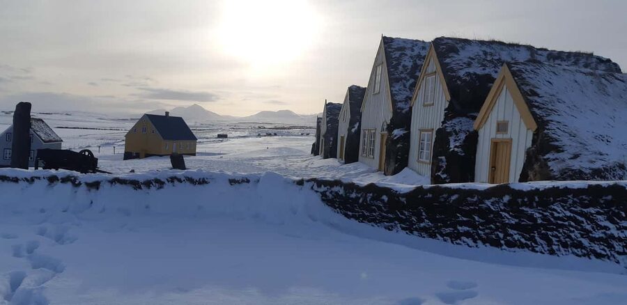 From Akureyri: Skagafjörður Farm Visit with Viking Battle - Viking Battle VR and Turf Farm Living, the Big Idea