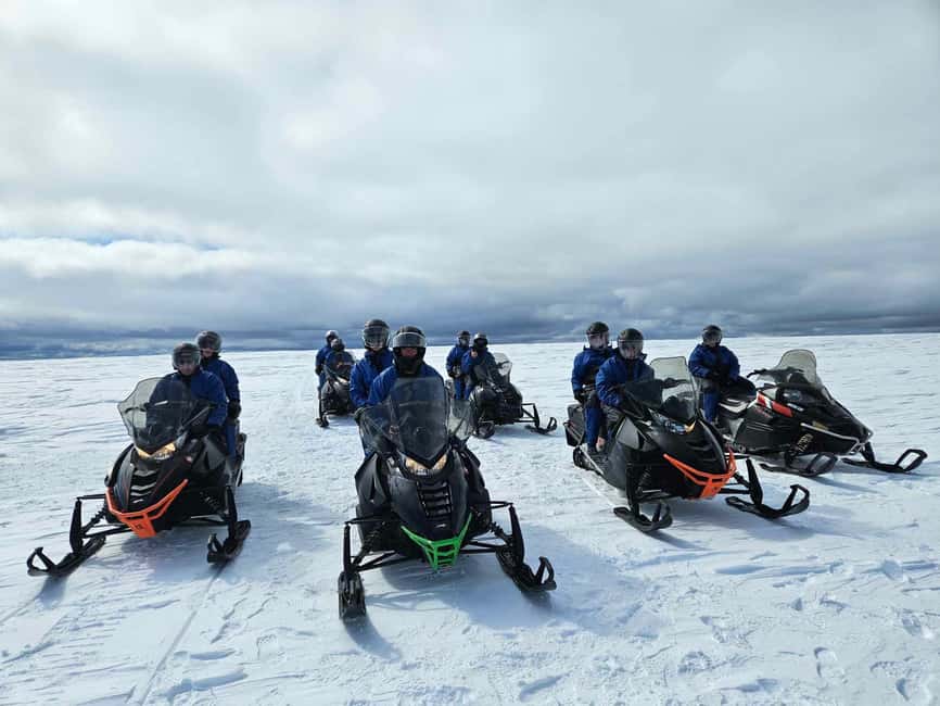 From Husafell: Langjokull Glacier Snowmobile Tour - The safety briefing: where first-time riders get real confidence