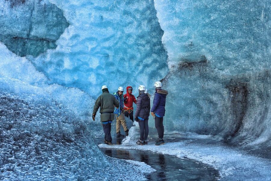 From Jökulsárlón: Ice Cave and Glacier Exploration Tour - Getting kitted up: crampons, harnesses, and quick safety checks