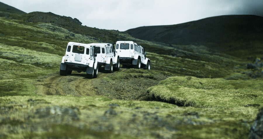 From REYKJAVIK: 4x4 Private Volcanic Way Reykjavik - Getting Picked Up Near Reykjavik: Finding the White Defender ISAK