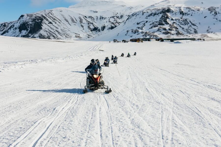 From Reykjavik: Golden Circle and Glacier Snowmobiling - Geysir area: Strokkur blasts water up to 30 meters
