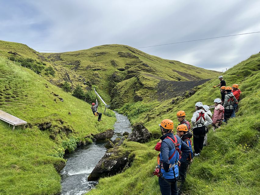 From Vík: Zipline and Hiking Adventure Tour - Little Rush Finish: Waterfall Views and Two Canyon Crossings
