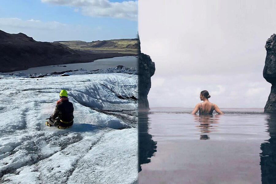 Glacier Hike, South Coast Iceland, Black Beach & Sky Lagoon - A 10-hour mix of ice hike and Sky Lagoon calm
