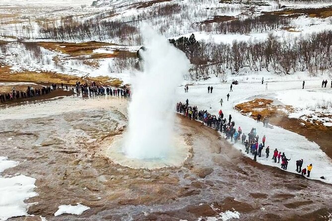 Golden Circle and Blue Lagoon Transfer in Small Group by Van - Gullfoss waterfall: big views, free admission, tight timing