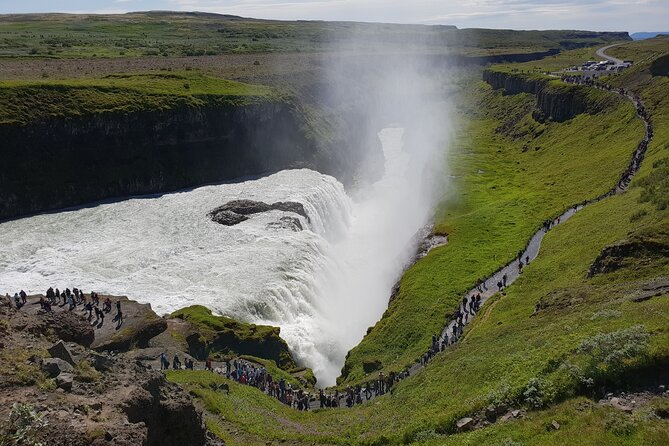 Golden Circle, Kerid Crater & Geothermal Lagoon -Small Group Tour - Geysir area walking, Strokkur eruptions, and steam that never gets old