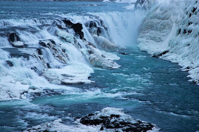 Golden Circle : Private Guided Day Tour + Blue Lagoon(Optional) - Stop 3: Gullfoss waterfalls, turquoise meltwater, and the canyon illusion