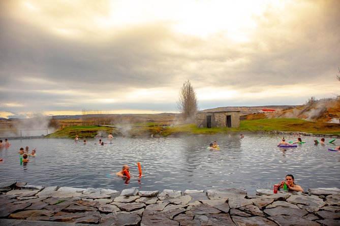 Golden Circle, Secret Lagoon & Kerið Small Group Tour - Kerið crater, the blue-green lake on red volcanic rock