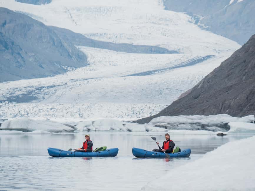 Heinabergslón Glacier Lagoon Kayak and Hike - Packrafts, drysuits, and how the kayaking really runs