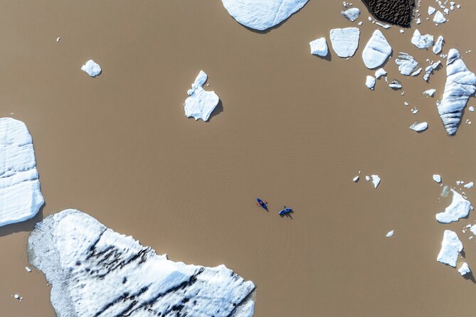Heinabergslón Kayak and Hike - Packraft kayaking around icebergs: how the 1.5 to 2 hours works