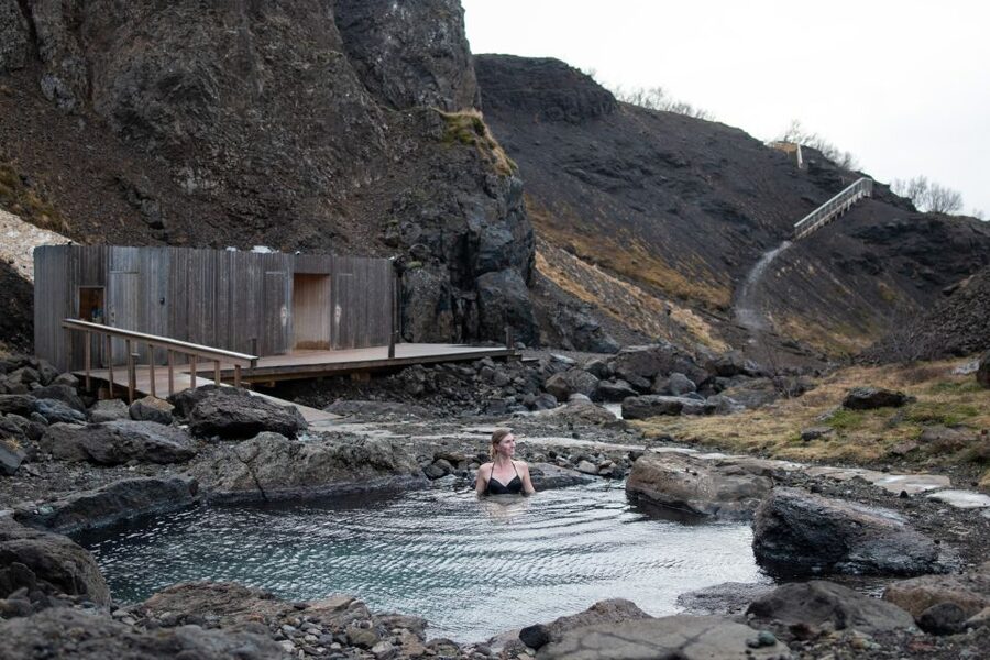 Husafell: Canyon Baths Soak with Short Highlands Hike - The Highlands walk: Langifoss, meltwater, and the Okjökull site