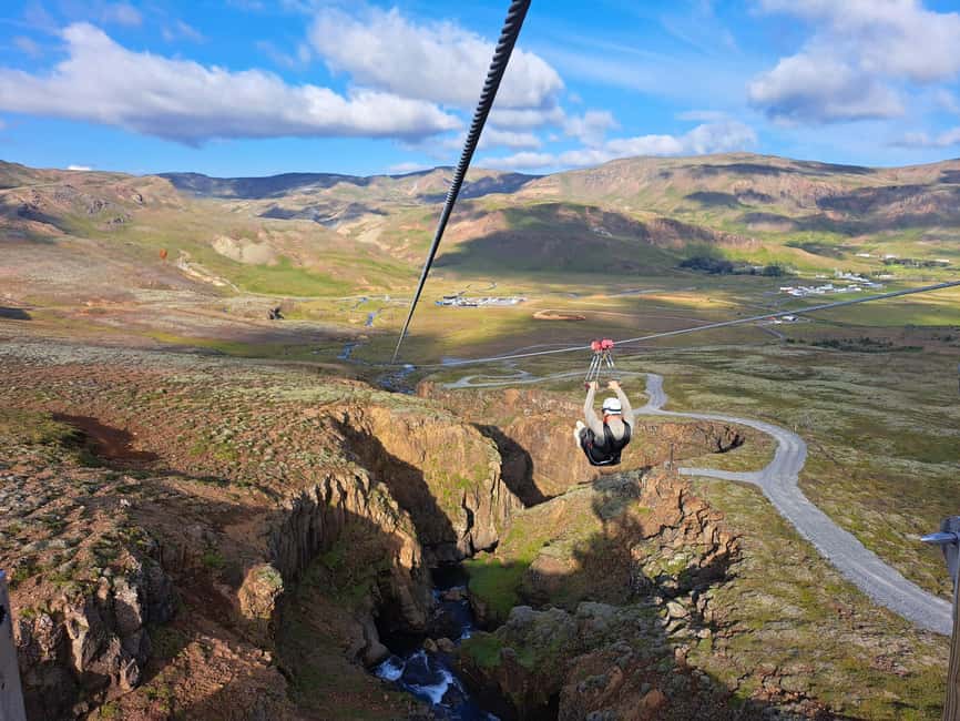 Hveragerdi: Mega Zipline Experience - First stop: meeting near Reykjadalur, then a quick ride to the canyon