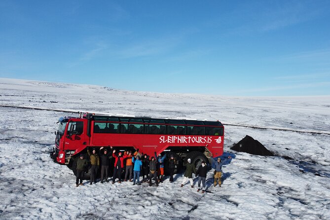 Ice Cave and Glacier Tour in Glacier Monster Truck from Gullfoss - Langjökull ice cave walk: crampons, blue ice, and frozen ash