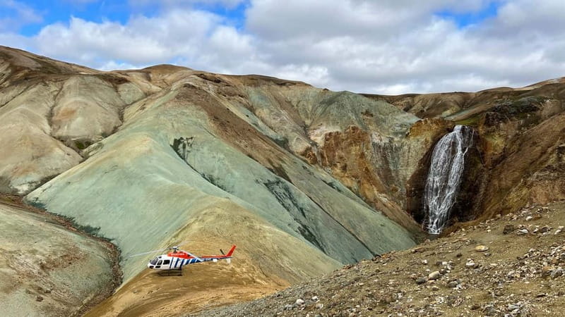 Landmannalaugar: Helicopter tour with 3 Landings - Geysir, Gullfoss, and Háifoss: Geothermal Power Meets Water Force