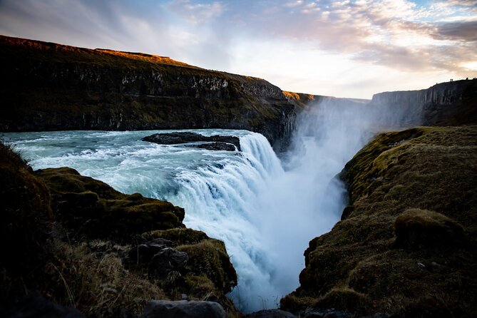 Private Full-Day Golden Circle Tour from Reykjavik - Gullfoss waterfall, where 130,000 l/s becomes a full-body experience