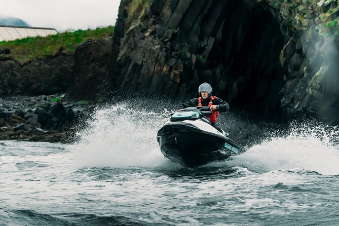 Puffin Jet ski tour in Reykjavík - Stop by stop: Vídey Island, Imagine Peace Tower, and Harpa from the water