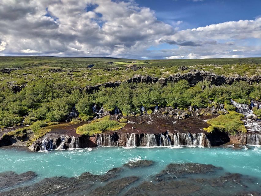 Reykjavik: Lava Cave, Hot Springs, Horses & Waterfalls Tour - Hraunfossar and Barnafoss: the waterfall that stretches, not the one that drops