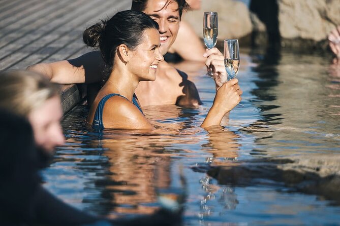 Small-Group Golden Circle, Hvammsvík Spa with Ticket & Crater - Hvammsvík Hot Springs: choosing your spa ticket and soaking with ocean views