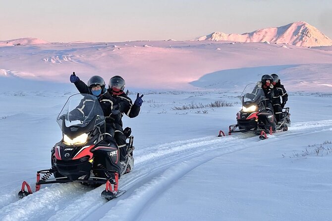 Snowmobile Tour by Lake Mývatn - The Stops and the Lava-Volcano Contrast You Can See in Motion