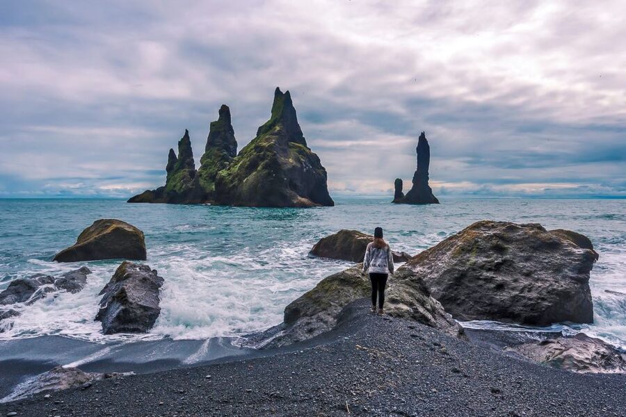 South Coast Classic: Full-Day Tour from Reykjavik - Reynisfjara black sand beach: basalt columns that look staged
