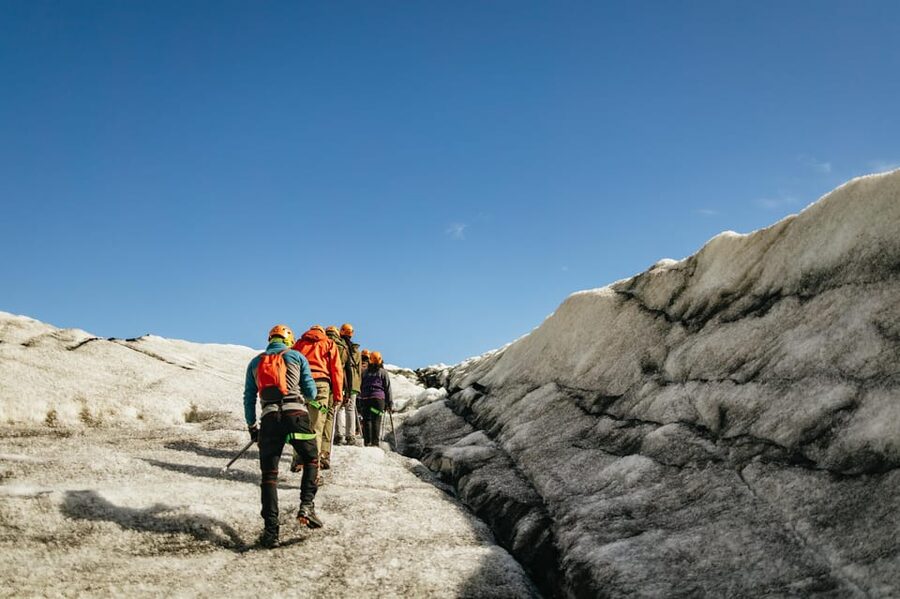 Vik: Guided Sólheimajökull Glacier Hike - On the glacier: ice tunnels, moulins, crevasses, and volcanic ash